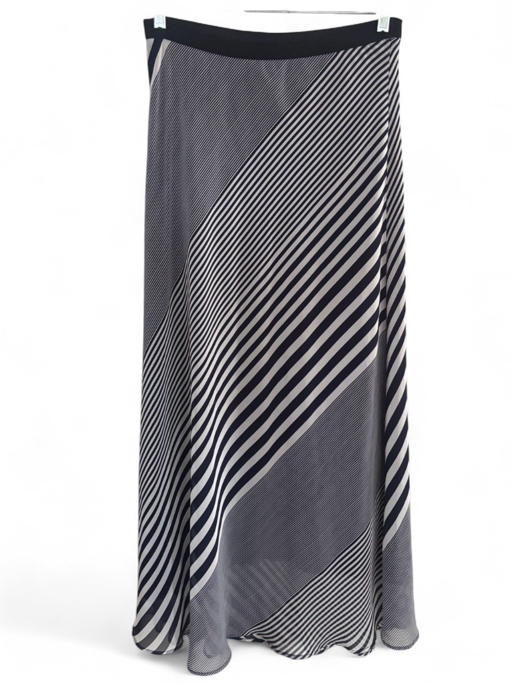 Pleione Blue & White Multi-Stripe Maxi Skirt Size Medium